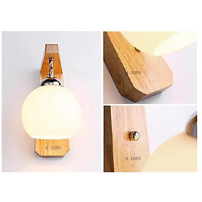 Đèn treo tường khung gỗ chao trắng thả - C6602,đèn gắn tường, đèn trang trí,đèn thả DT