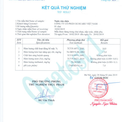 Nước Rửa Chén Hữu Cơ Bồ Hòn Và Tinh Dầu Sả Chanh 500ml thương hiệu Ecocare