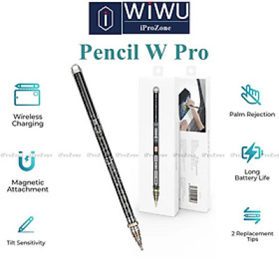 Bút cảm ứng chống tì tay WIWU Pencil W Cho IPad Pro 11 , 12.9 inch M1 , Air 4 , 5 , M1 , M2 - Hàng chính hãng