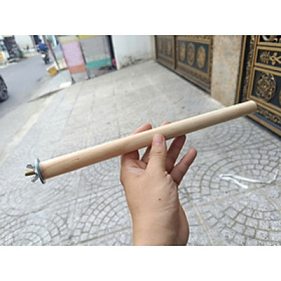 1 cây đứng gỗ (đường kính 2cm) có 1 pass dùng gắn vào lồng cho chim, vẹt đứng