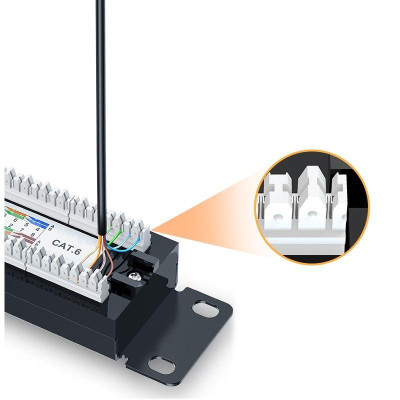 Ugreen UG70423NW127TK Cat6 UPT 24 cổng màu đen Patch Panel Integrated Ethernet rack - HÀNG CHÍNH HÃNG