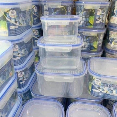 Bộ 3 Hộp Đựng Thực Phẩm Cao Cấp Trong Tủ Lạnh Nắp Đậy Kín Khít, An Toàn Cho Sức Khỏe