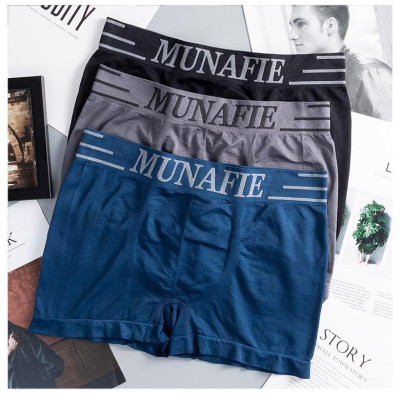 Bộ 3 quần lót nam boxer Munafie hàng dệt kim cao cấp (Có túi zip) - Quần sịp đùi boxer - WS21