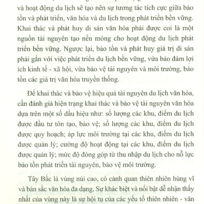 Khai Thác Tài Nguyên Văn Hóa Để Phát Triển Du Lịch Bền Vững Vùng Tây Bắc (Sách chuyên khảo)