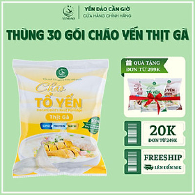 Yến Đảo - Thùng 30 Gói Cháo Yến Thịt Gà Ăn Liền Tiện Lợi Dinh Dưỡng Cho Gia Đình