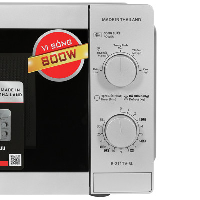 Lò vi sóng cơ không nướng Sharp R-211TV-SL 21 lít - Hàng chính hãng - Bảo hành 12 tháng