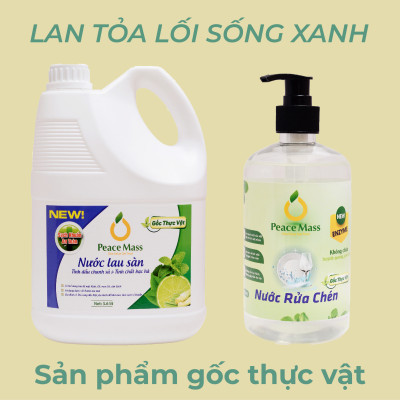 Combo Sản Phẩm Gốc Thực Vật LSB1 Peace Mass - Nước Lau Sàn TD Chanh Sả - Bạc Hà 3.6l + Nước Rửa Chén 500ml (Thuộc nhóm Sản phẩm Lành tính )