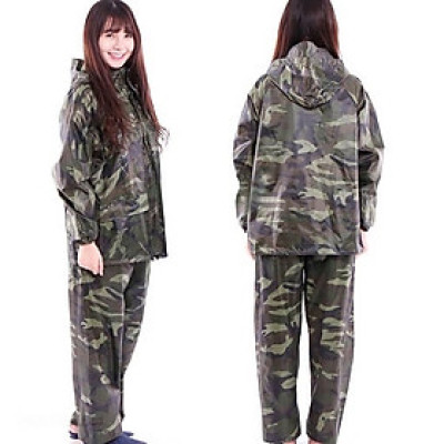  Quần áo đi mưa cho nam và nữ   size 2XL  ( dưới 65kg  ) , màu sắc rằn ri  sang trọng ,  vải dù chống thấm nước , sản phẩm  có túi đựng  nhỏ gọn dùng đi mưa  vô cùng tiện lợi