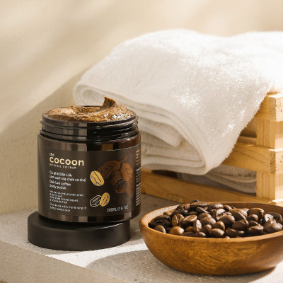 Combo Cà phê Đắk Lắk làm sạch da chết cơ thể Cocoon 200ml + Son tẩy da chết môi cà phê Đắk Lắk Cocoon 5g
