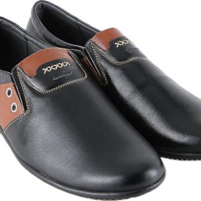 Giày Mọi Nam Da Bò Cao Cấp Màu Đen Phối Da HC7783