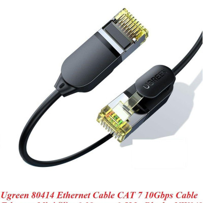 Ugreen UG80414NW149TK 0.5M 10Gbps màu đen cáp mạng CAT7 siêu mỏng nhỏ 0.38mm - HÀNG CHÍNH HÃNG