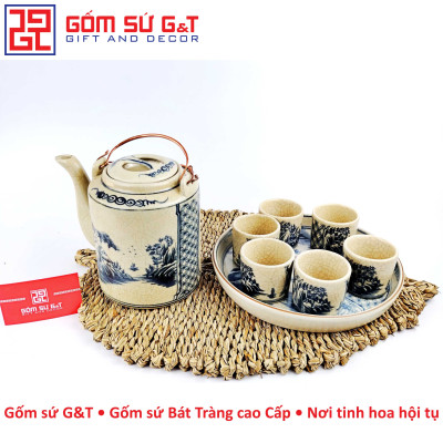 Bộ tích trà men rạn sơn thủy Gốm Sứ G&T