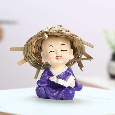 Bộ tượng chú tiểu nón nhẹ nhàng vẽ Cầm - Kỳ - Thi - Họa - 4 tư thế - Hàng chính hãng