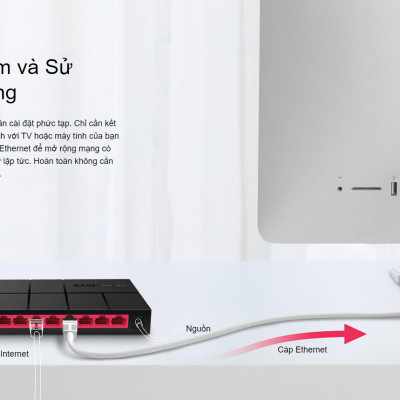 Bộ chia mạng Mercusys MS108G 8-Port 10/100/1000 Mbps - Hàng chính hãng