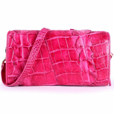 Túi đeo nữ da cá sấu Huy Hoàng 2 gai màu hồng HC6271