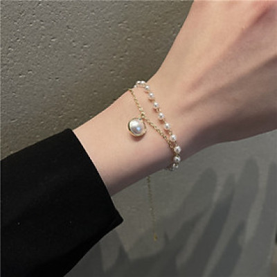 Vòng tay lắc tay hạt châu 2 lớp kiêm lắc chân