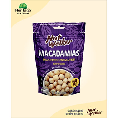 Nut Walker - Gói 140gr Hạt Macadamias rang không muối (Dry Roasted Unsalted Macadamias)