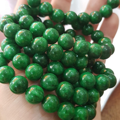 Vòng đeo tay nữ đá cẩm thạch xanh đậm 10mm đẹp  Nữ mệnh mộc hỏa thủy đeo may mắn tài lộc rẻ đẹp ạ