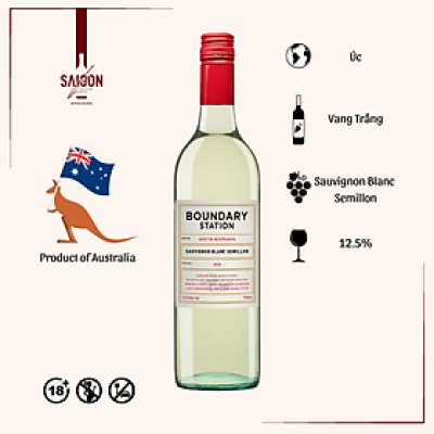Rượu Vang Trắng Dominic BOUNDARY STATION Sauvignon Blanc Semillon 750ml 12.5% Acl