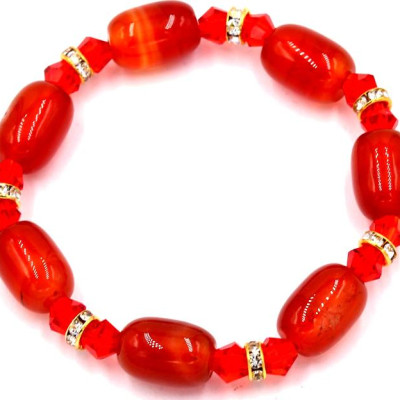 Chuỗi tay đá thạch anh đỏ FSOO7