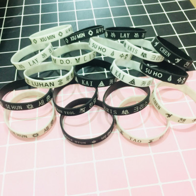 VÒNG TAY. LẮC TAY CAO SU EXO KPOP THÀNH VIÊN COMBO 2