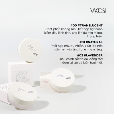 Phấn phủ bột siêu mịn VACOSI FLASO LOOSE POWDER - VP11