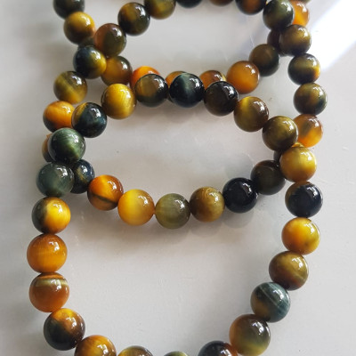 Vòng tay phong thủy may mắn Nữ đá mắt hổ tự nhiên vàng xanh đều mới bóng mượt đẹp Size hạt 8mm Nữ đeo Công dụng vòng đá mắt hổ đá thiên nhiên tốt cho sức khỏe, đem đến may mắn,xoa dịu tâm trí công việc hanh thông ạ