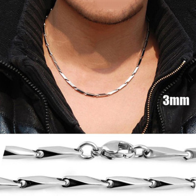 Dây chuyền nam titan cao cấp sang trọng inox thép không gỉ hỏa tiển trơn trangsucpt cỡ 3mm PTDCNA13