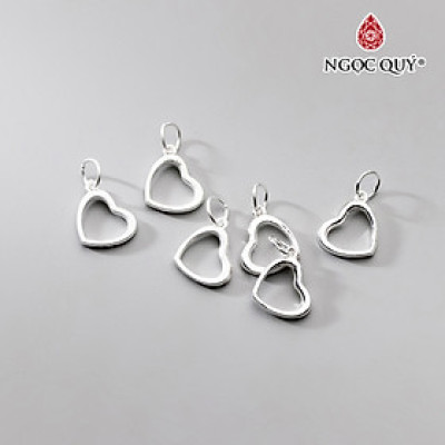 Charm bạc treo hình trái tim rỗng - Ngọc Quý Gemstones
