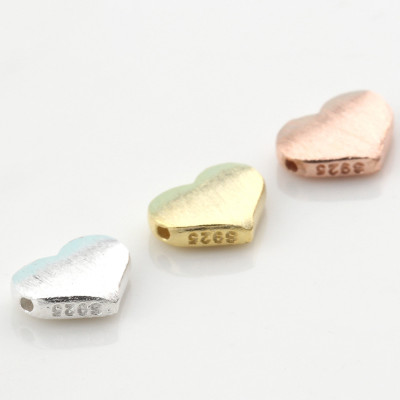 Combo 2 cái charm bạc trái tim xỏ ngang - Ngọc Quý Gemstones