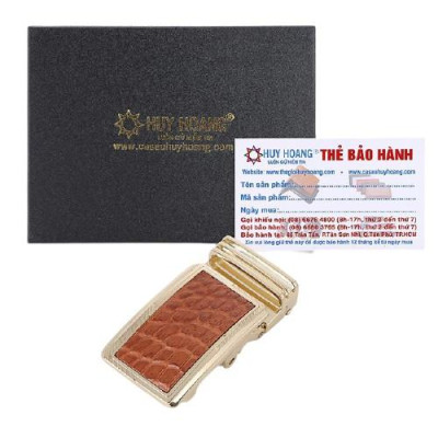 HT9213-14-15-16 - Đầu khóa da cá sấu Huy Hoàng 3,5 phân đầu vàng màu đen, nâu đất, vàng bò, nâu đỏ