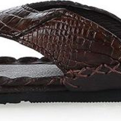 Dép nam da cá sấu Huy Hoàng kiểu đan màu nâu đất HT7230