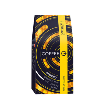 Cà Phê Rang Xay Coffee G Immuno Với Nhân Sâm Hoàng đế COFFEECELL (250g) - Bản giao hưởng của các hương vị trong một tách cà phê đen - Hàng Chính Hãng