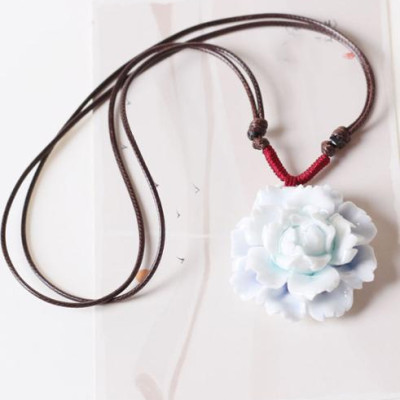 Vòng cổ gốm Vintage hoa 3D thời trang VGOM34