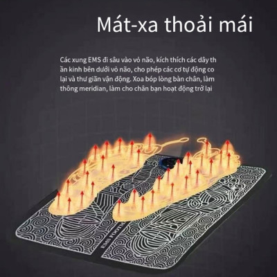Thảm Massage Bàn Chân Xung Điện Trị Liệu EMS Giúp Lưu Thông Khí Huyết