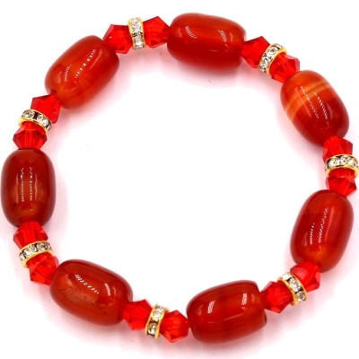 Chuỗi tay đá thạch anh đỏ FSOO7