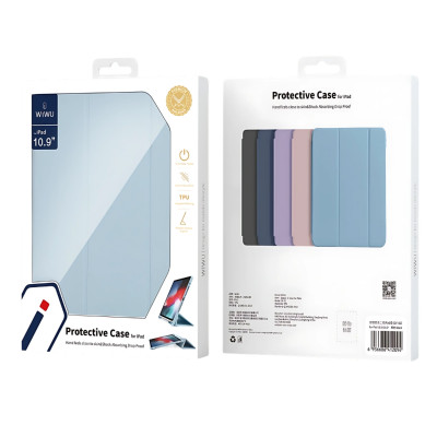 Case/ Ốp/Bao da IPAD WIWU Classic II Cho IPAD Pro 11 inch M4 2024 Air 5/Air 4 10.9/ Pro 11 inch/Gen 9 8 7th 10.2/Gen 10 - Viền Silicon, Có Khay Đựng Bút, Bao Da Thông Minh, tự động tắt mở màn hình - Hàng nhập khẩu