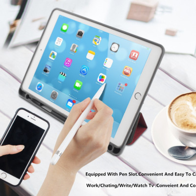 Bao da Ipad Air 10.5 inch 2019 (New) Hiệu Mutural Có Khe Để Bút Cảm Ứng - Đen - Hàng nhập khẩu