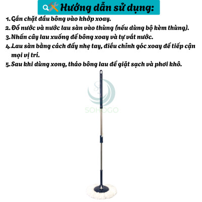 Cây Lau Nhà Xoay 360 Độ Đa Năng- Cây Lau Nhà Tự Vắt Tiện Lợi- Cây Lau Nhà Đầu Tròn- Cây Lau Nhà Gắn Khớp Xoay Siêu Linh Hoạt- Cây Lau Nhà Xoay Tay Đẩy Cao Cấp- Cây Lau Nhà Gắn Bông Lau Siêu Mịn - Cây Lau Nhà Đa Hướng