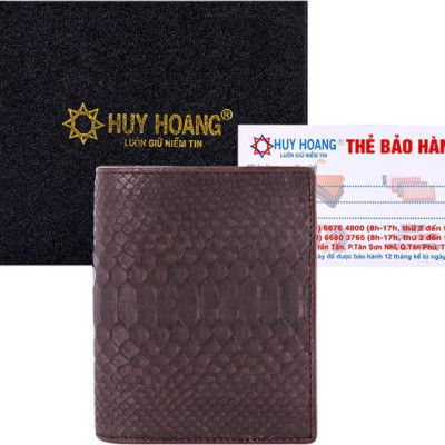 Ví Nam Da Trăn Kiểu Đứng Huy Hoàng HT2305 (12.5 x 10 cm) - Nâu