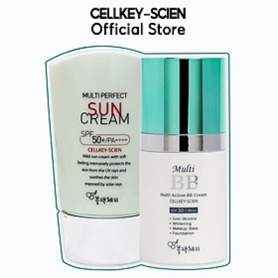 Combo Kem Nền Kem Chống Nắng Che Khuyết Điểm Kiềm Dầu Dưỡng Trắng Chống Nhăn Cho Da Nhạy Cảm Cellkey-Scien BB Sun Cream (80ml)