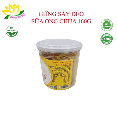 GỪNG SẤY DẺO SỮA ONG CHÚA HŨ 160G - HƯƠNG SEN VIỆT