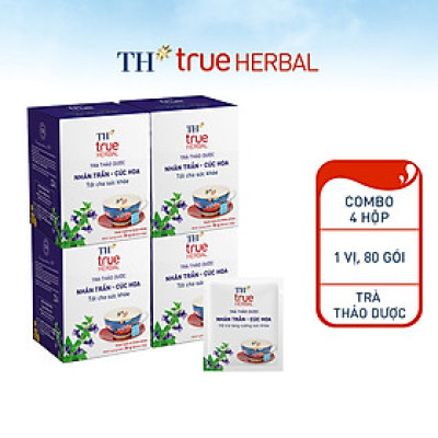 Combo 4 hộp trà thảo dược TH true HERBAL Nhân Trần – Cúc Hoa (80 gói)