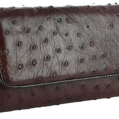 Túi đeo da đà điểu Huy Hoàng da bụng màu nâu đất HT6424