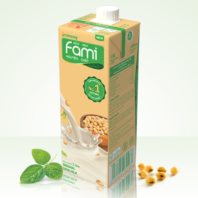Thùng 10 Hộp Sữa Đậu Nành Vinasoy Fami Nguyên Chất (1 lít / Hộp)