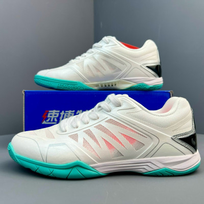 Giày Cầu Lông Speed Art 28013 Trắng Xanh Mint - Khoáng Khí Tối Đa, Êm Ái, Di Chuyển Linh Hoạt, SIêu Bền Bỉ