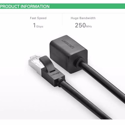 Ugreen UG11281NW112TK 2M màu Đen Cáp nối dài Ethernet CAT6 FTP RJ45 - HÀNG CHÍNH HÃNG