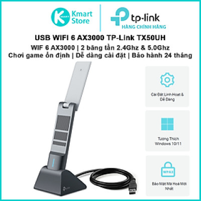 USB WIFI 6 TP-Link Archer TX50UH | AX3000 2 băng tần 2.4 & 5.0 Ghz | Chơi game ổn định | Dễ cài đặt | Bảo hành 2 năm | Hàng Chính Hãng