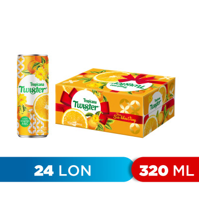 Thùng 24 Lon Nước Trái Cây Twister Cam (320ml/Lon)