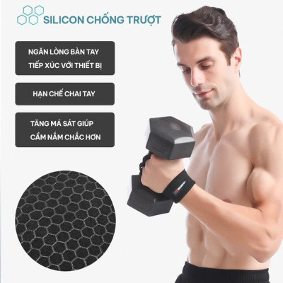 Găng tay tập Gym kết hợp quấn cổ tay chống chai tay GoodFit GF207G